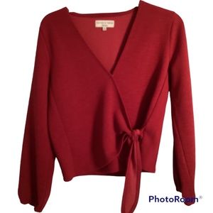 Women wrap top red